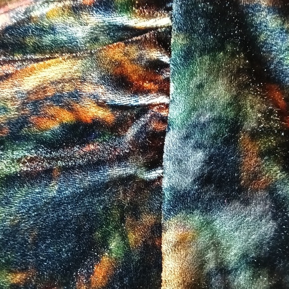 New Soft surroundings Brushed Velvet Brown Blue Multicolor Wrap Top Medium - Picture 4 of 10